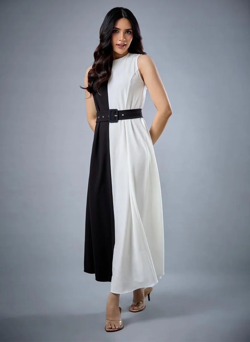 زجزاج Two Tone Formal Dress
